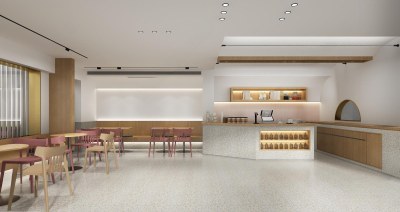 现代奶茶店3D模型下载